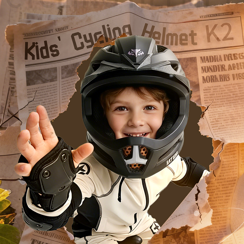 Cycling Safety Gear For Kids - Casco Integrale BATFOX per Bambini, per