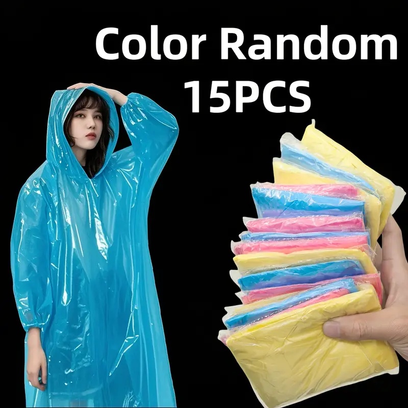Cycling Gear In Rain - Poncho antipioggia trasparente monouso di colore