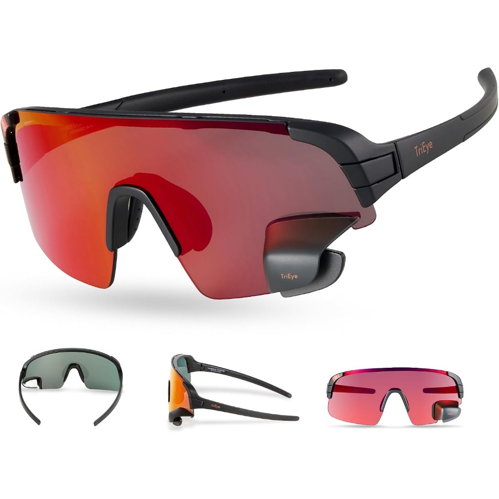 Cycling Glasses - Occhiali da Ciclismo con Specchietto Retrovisore