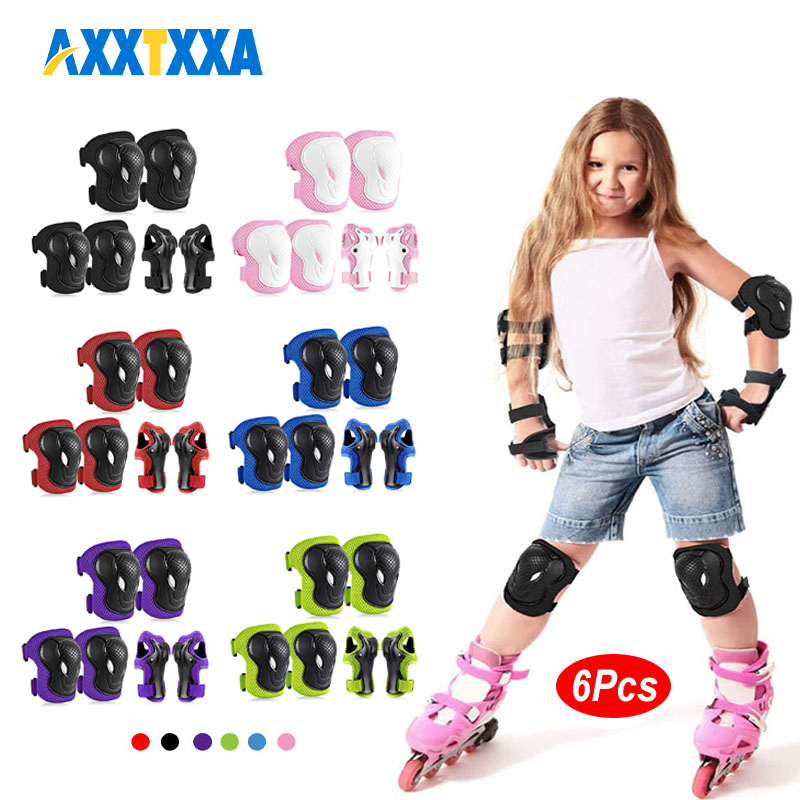 Cycling Safety Gear For Kids - 6 pezzi ginocchiere per bambini gomitiere