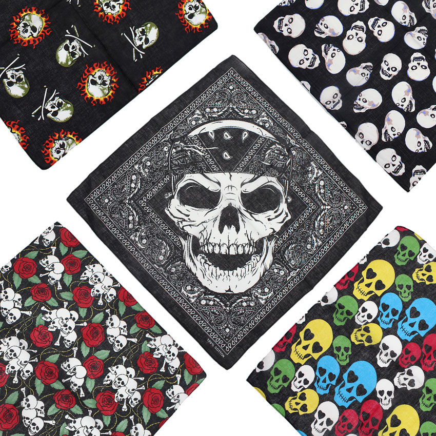 Cycle Zone - Sciarpa quadrata Bandana teschio 100% fazzoletto