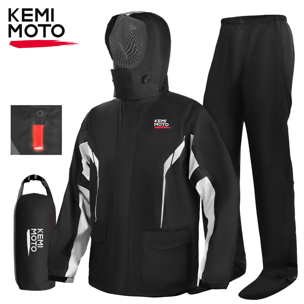 Cycling Gear In Rain - Set Impermeabile per Moto, Giacca Antipioggia