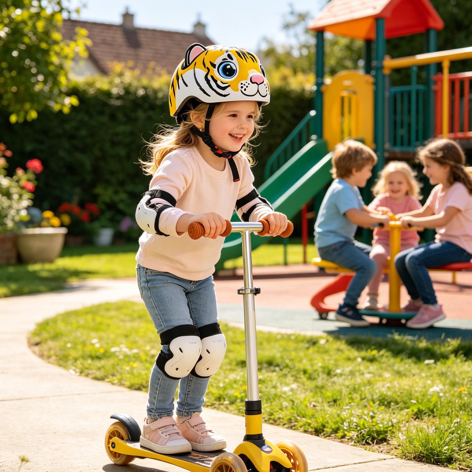 Cycling Safety Gear For Kids - Casco per bambini con motivo tigre,