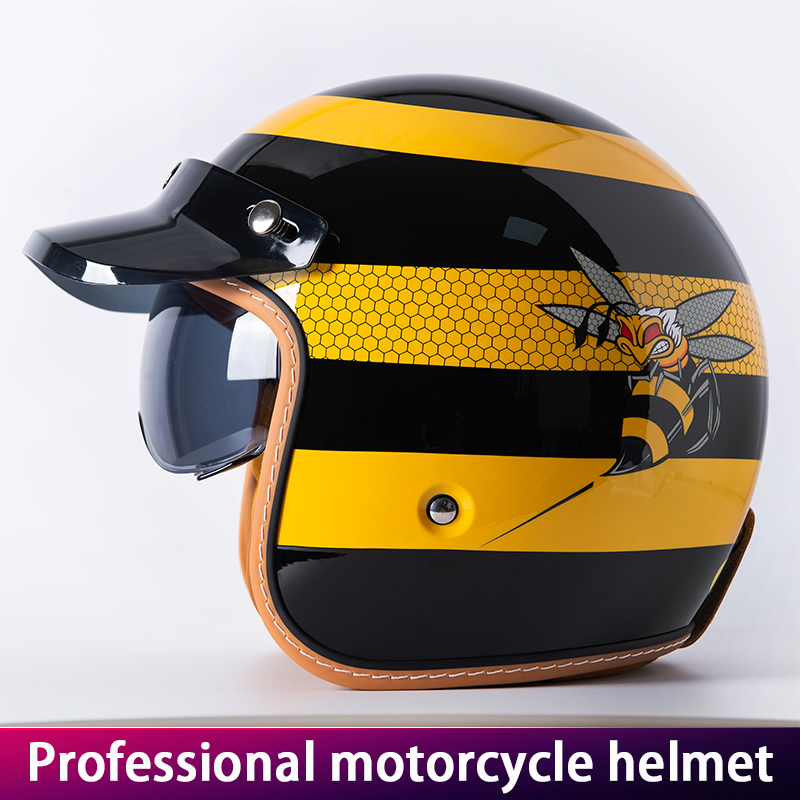 Yellow Cycling Gear - Nuovo casco da moto retrò Giallo