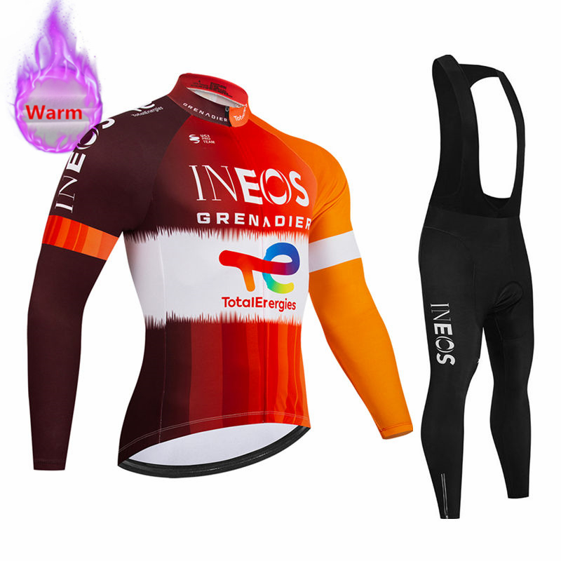 Cycling Gear Waterproof - Set Maglia Termica Invernale a Maniche