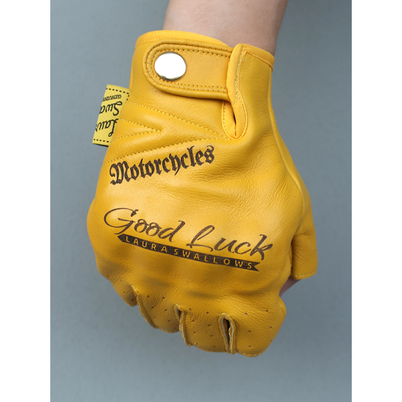 Yellow Cycling Gear - Guanti da moto estivi gialli in